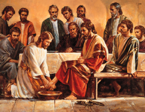 Jesús lavando los pies a los apóstoles